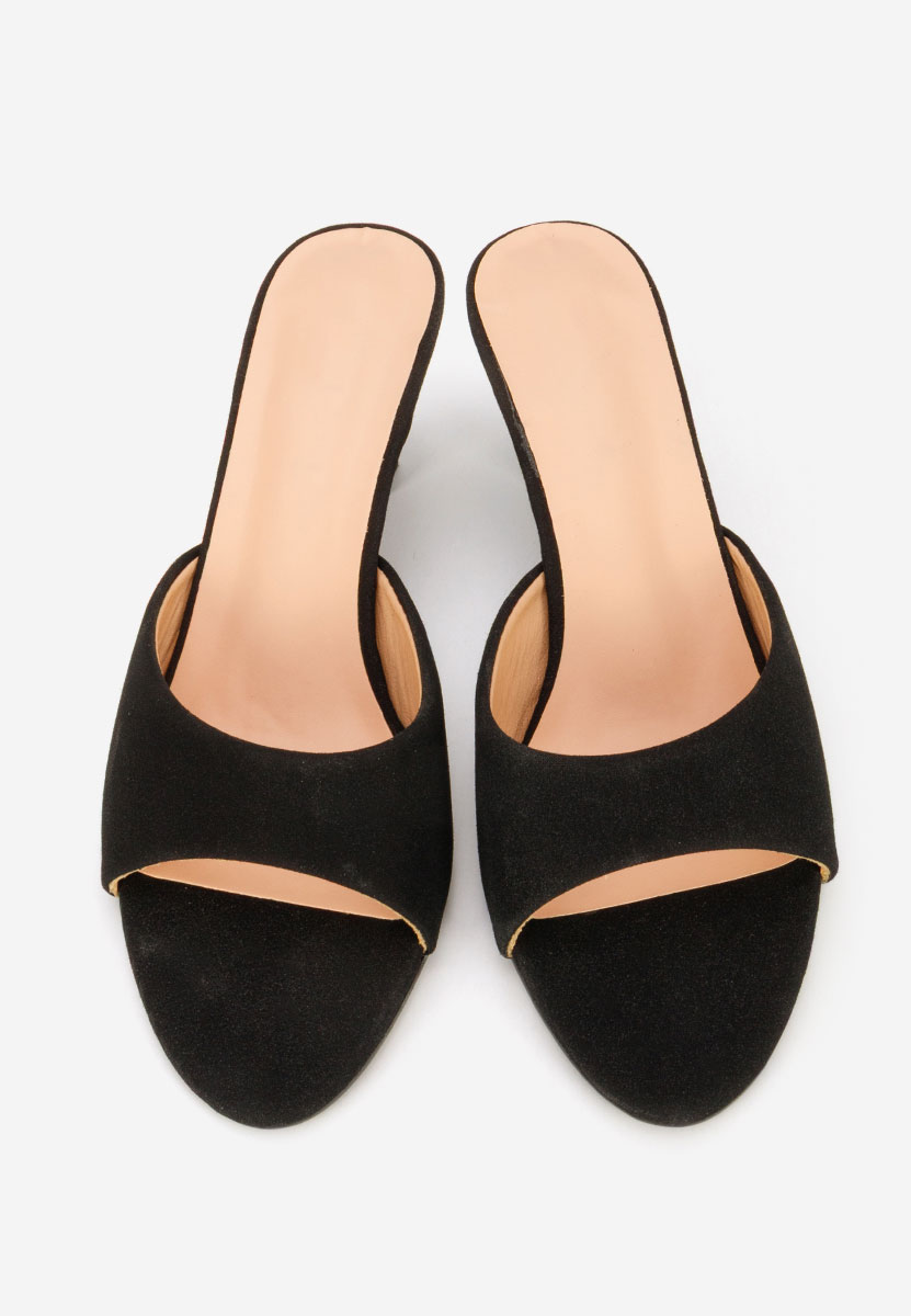 Czarne klapki na obcasie Otelia