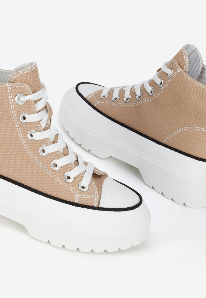 Khaki trampki wysokie damskie Fiorela