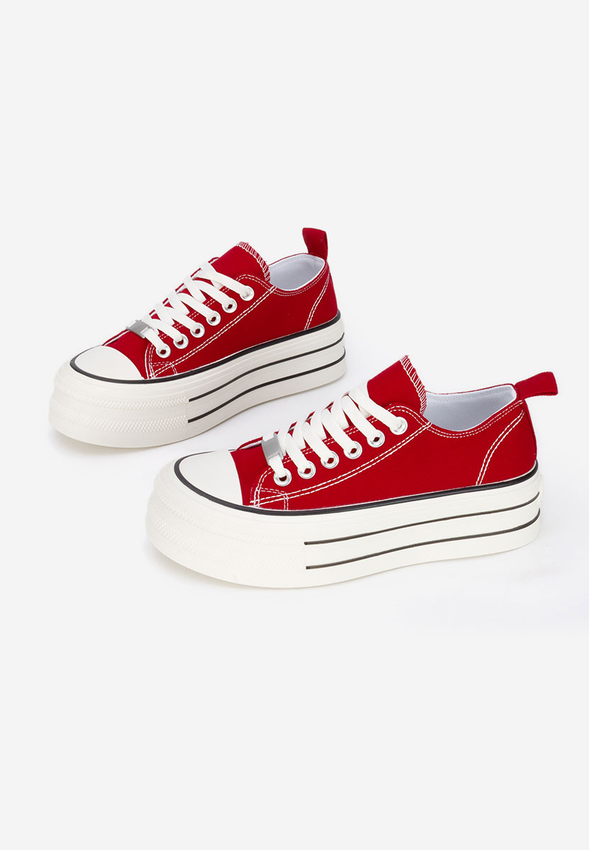 Czerwone trampki na platformie Kimala