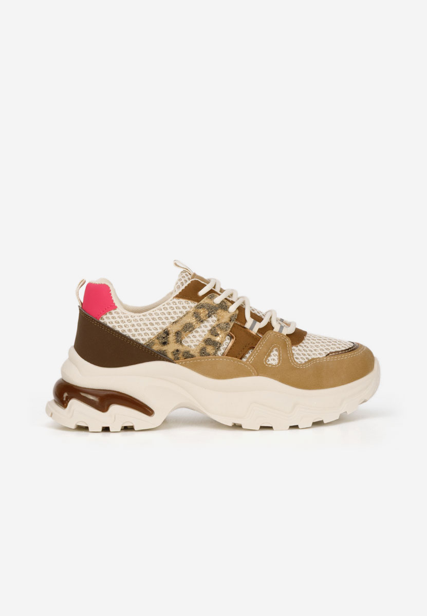Khaki sneakersy na platformie Kiria