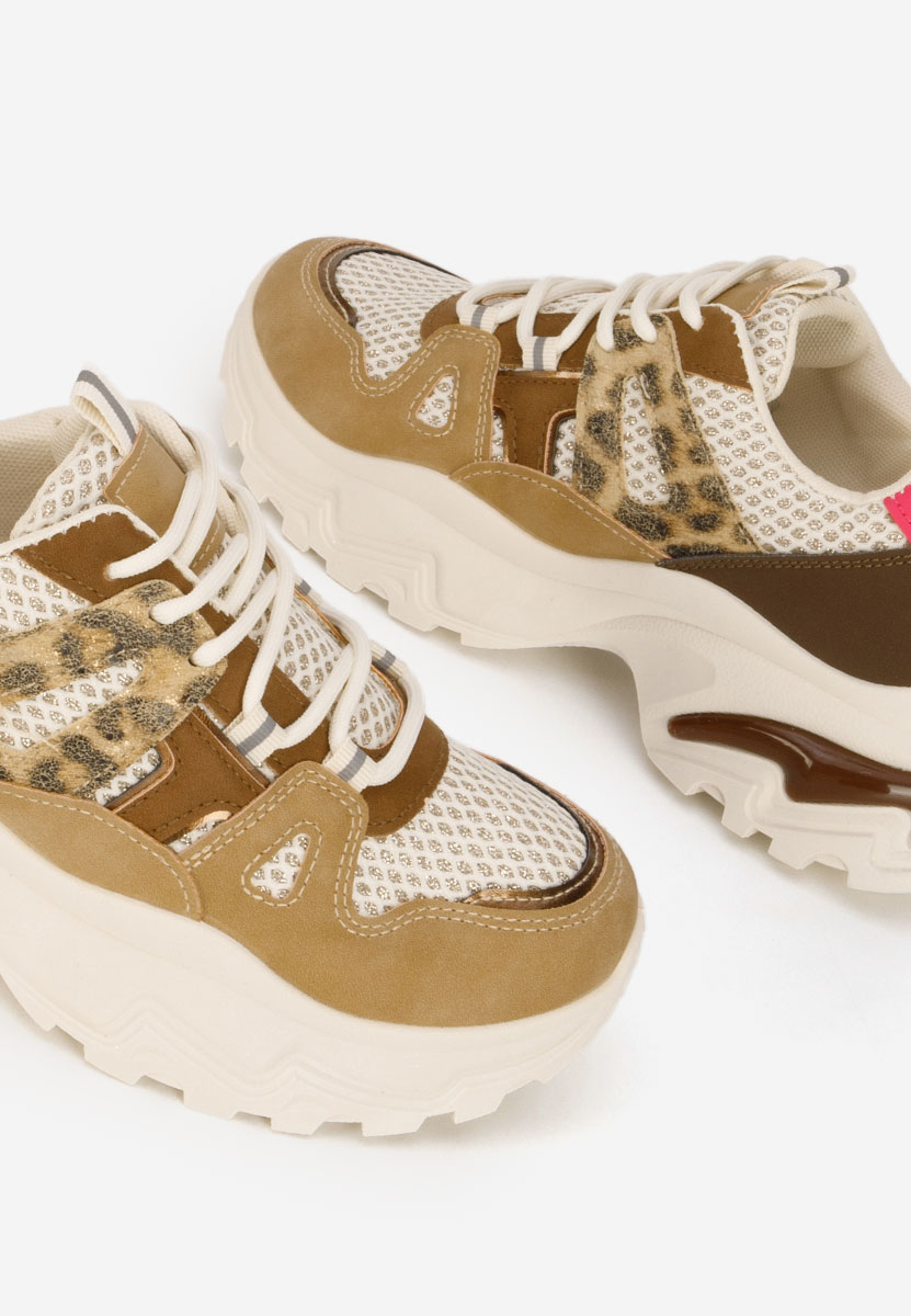 Khaki sneakersy na platformie Kiria