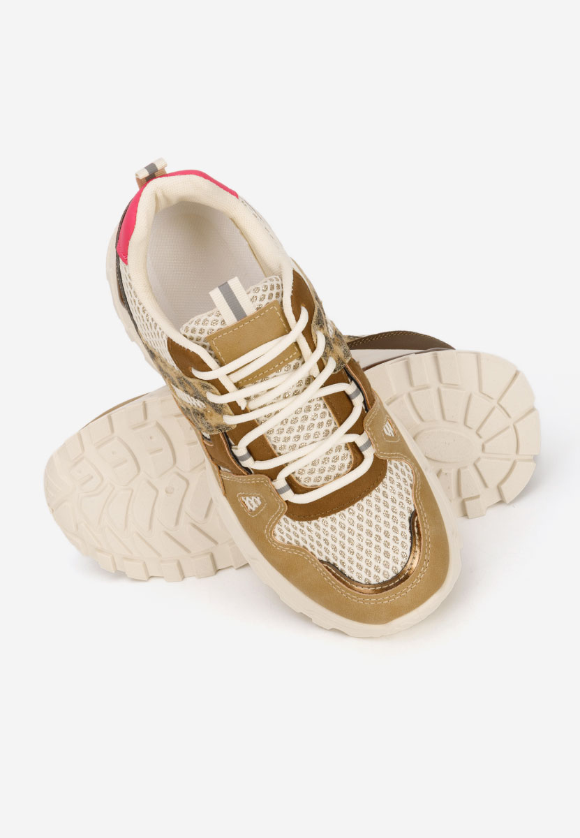 Khaki sneakersy na platformie Kiria