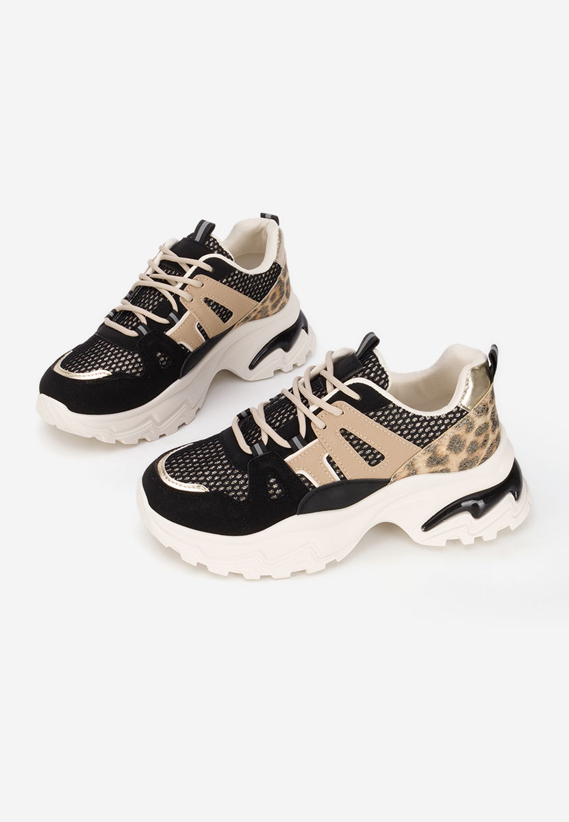 Czarne sneakersy na platformie Kiria