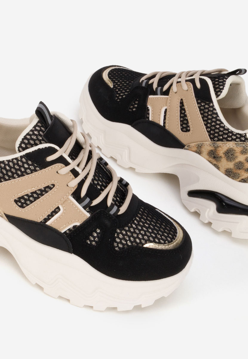 Czarne sneakersy na platformie Kiria