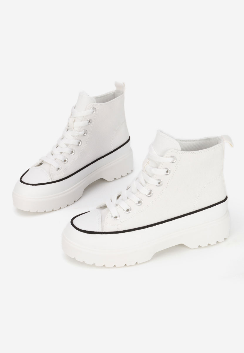 Białe trampki wysokie damskie Fiorela