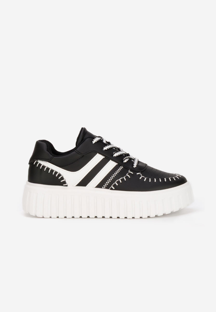 Czarne sneakersy na koturnie Brandie