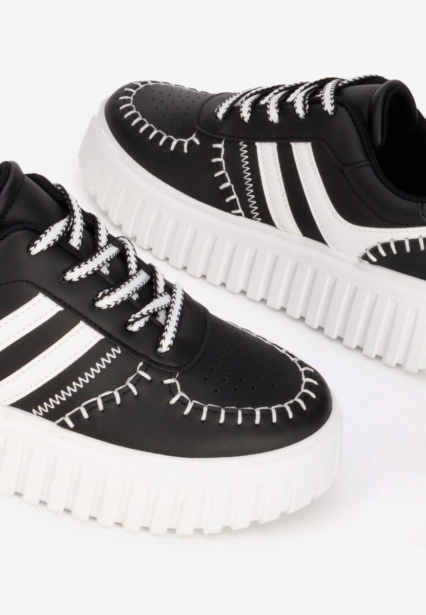 Czarne sneakersy na koturnie Brandie