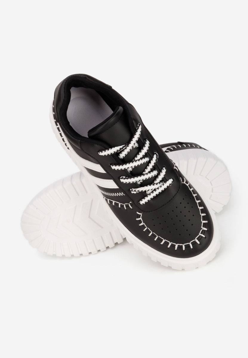 Czarne sneakersy na koturnie Brandie