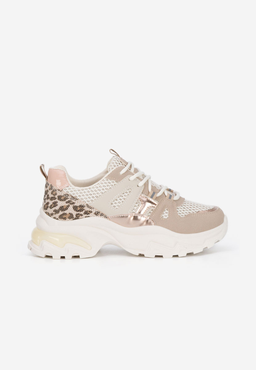 Beżowe sneakersy na platformie Kiria
