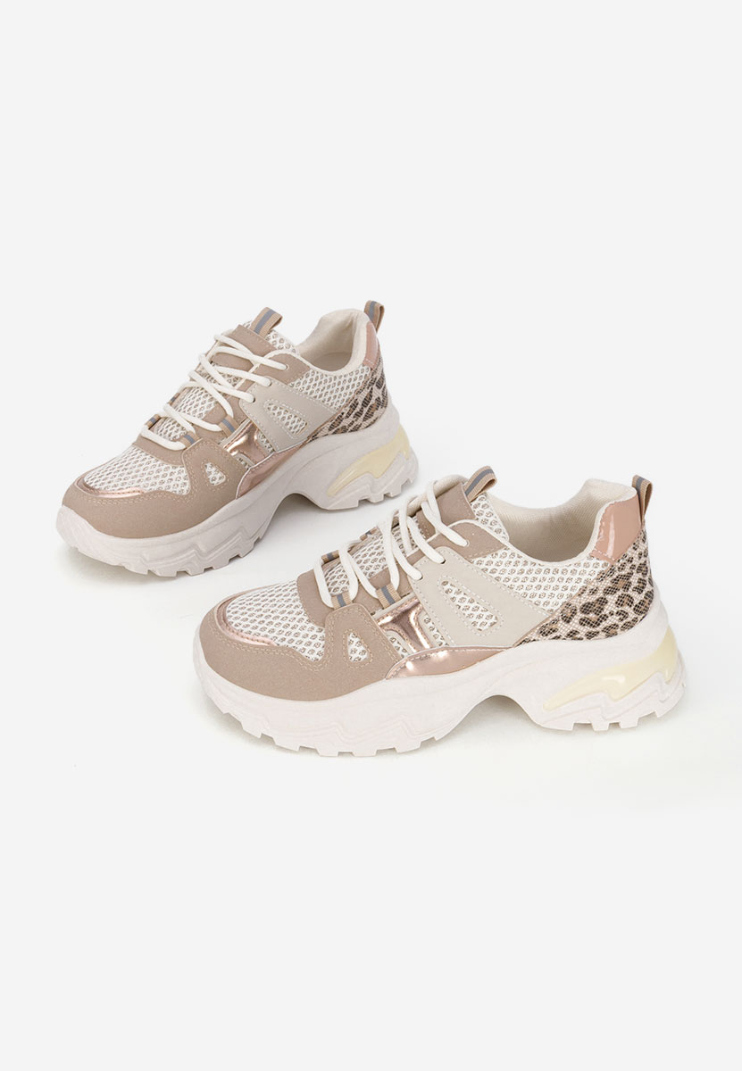 Beżowe sneakersy na platformie Kiria