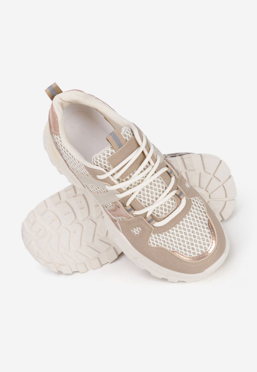 Beżowe sneakersy na platformie Kiria