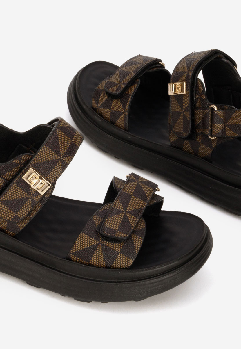 Czarne sandały damskie Gennia