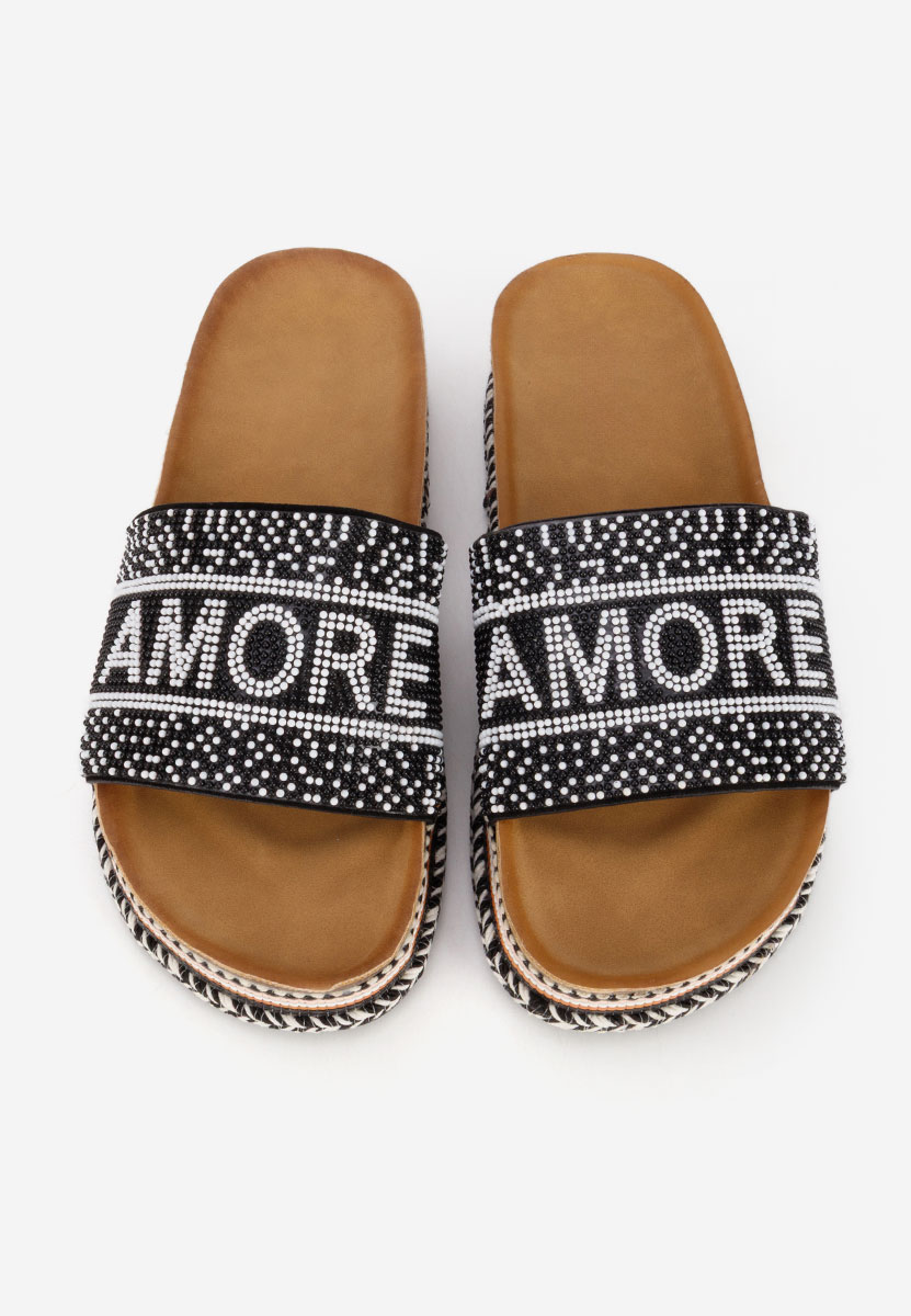 Czarne klapki na platformie Alezia