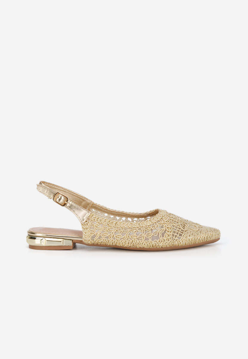 Złote baleriny damskie Kapia