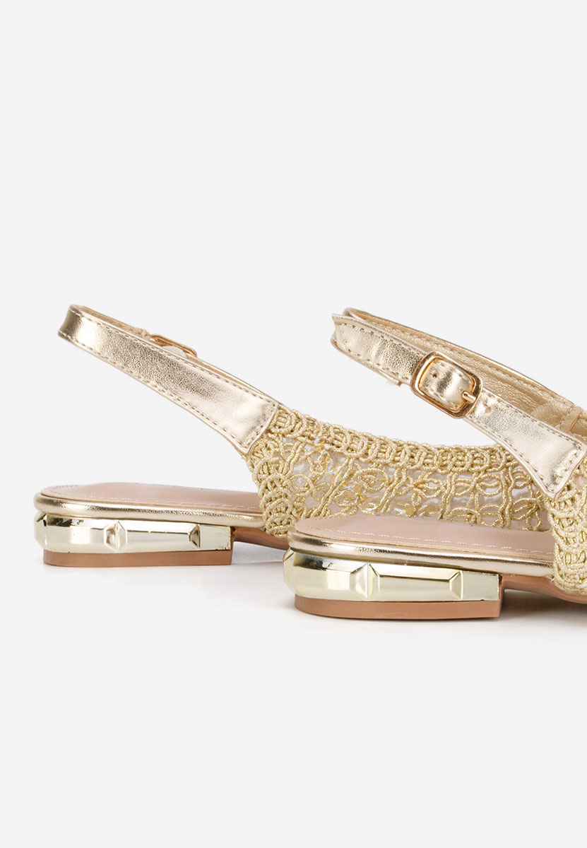 Złote baleriny damskie Kapia