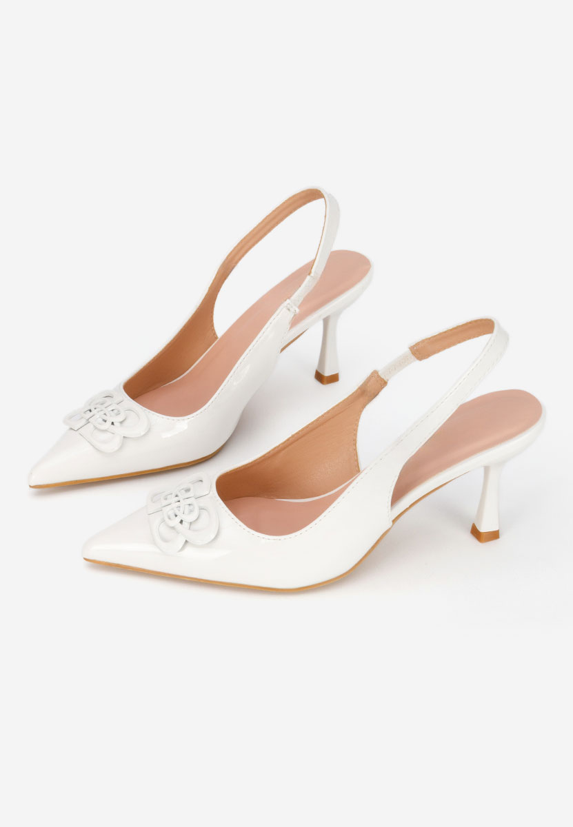 Białe czółenka bez pięt Beatrise