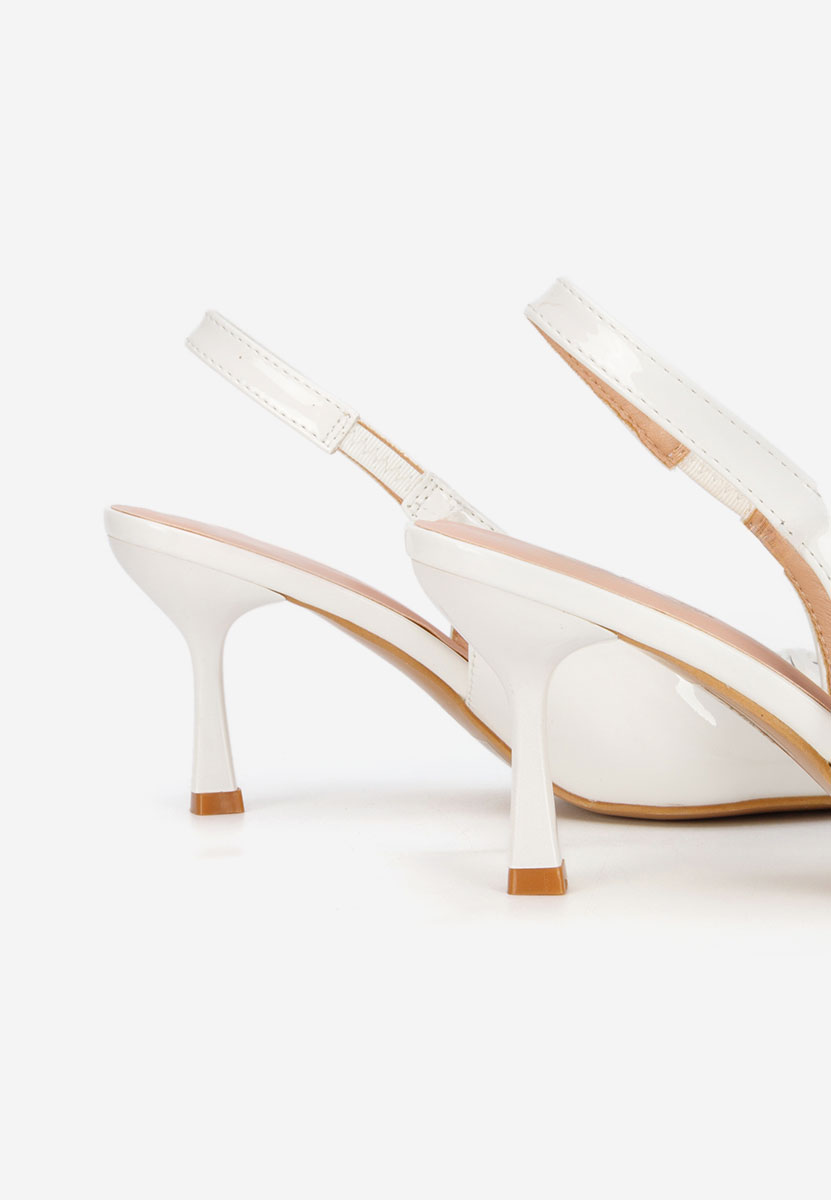 Białe czółenka bez pięt Beatrise