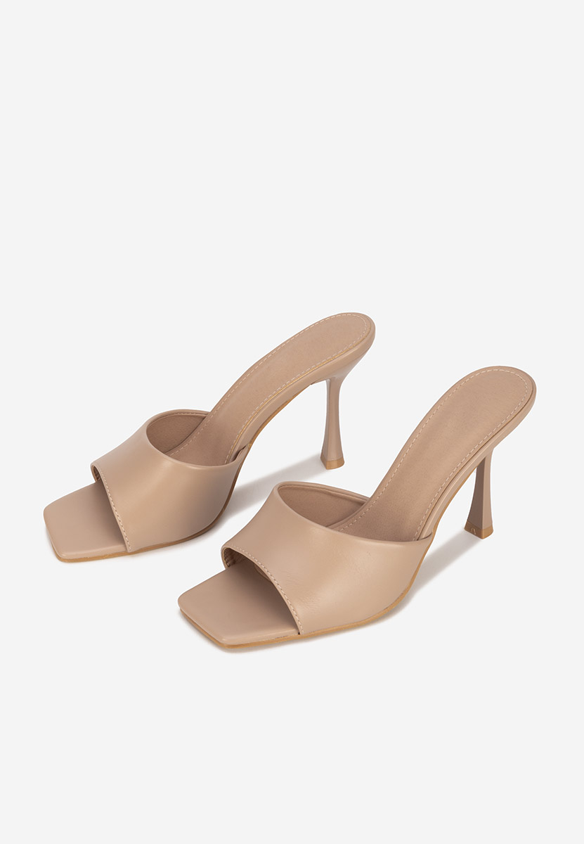 Khaki klapki na obcasie Eliseia V2