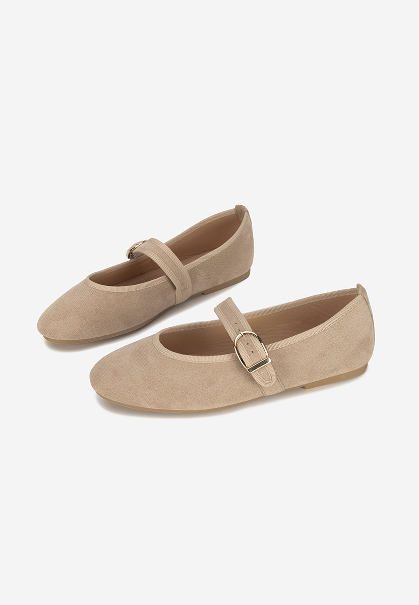 Khaki baleriny z paskiem Alecsona