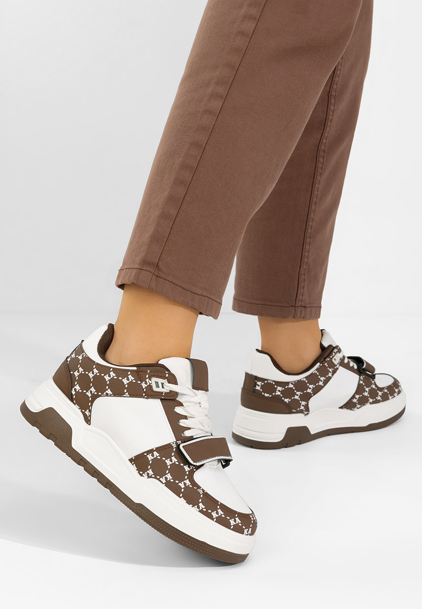 Brązowe sneakersy damskie Rosellia