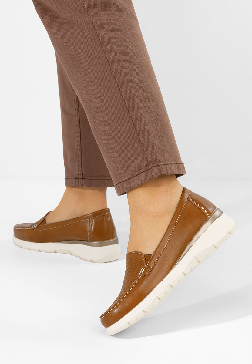 Camelowe mokasyny damskie Seona