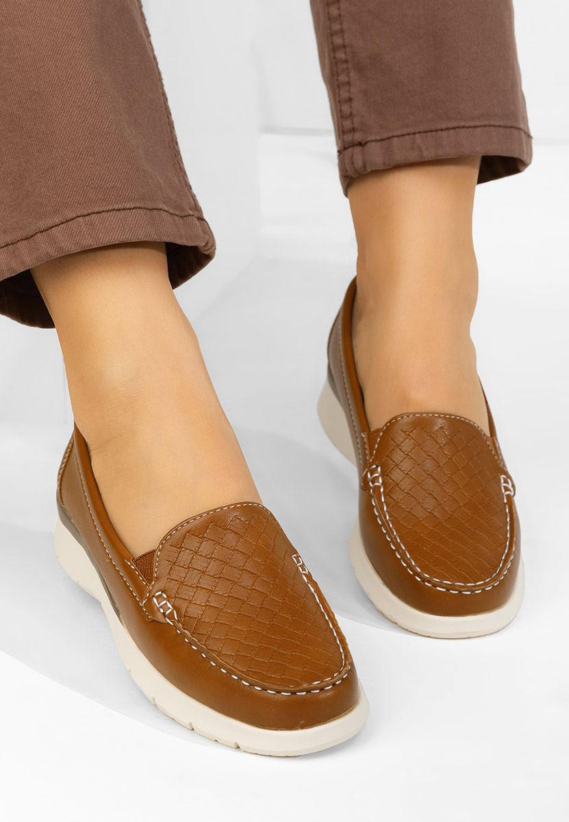 Camelowe mokasyny damskie Seona