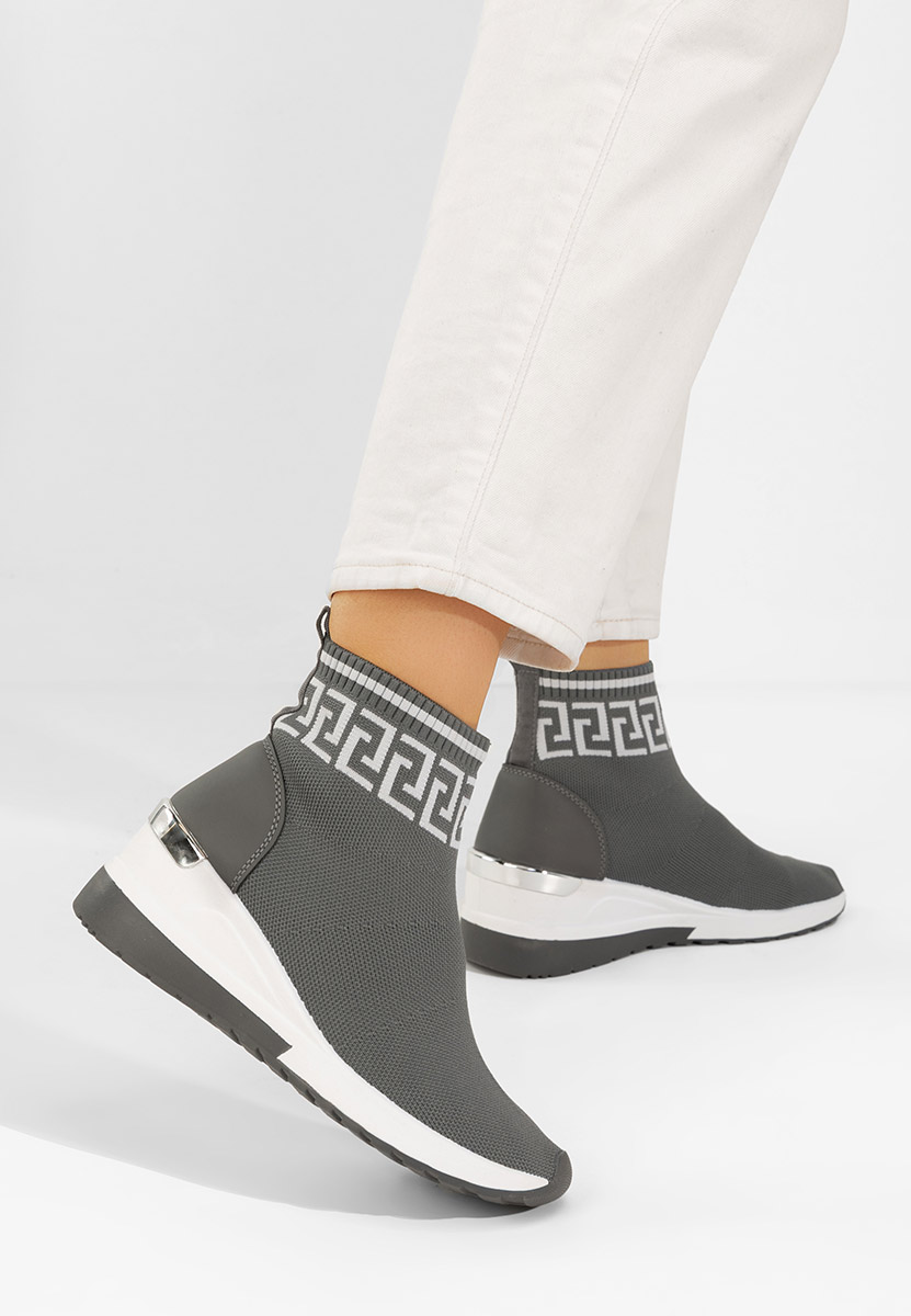Szare sneakersy wysokie Ofelina