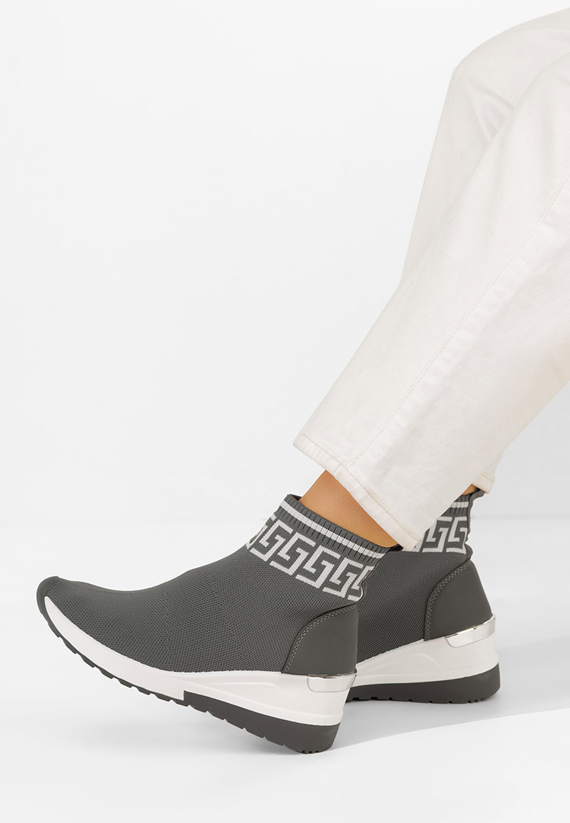 Szare sneakersy wysokie Ofelina