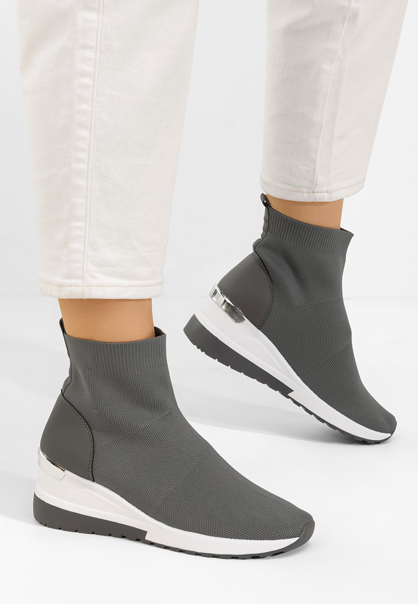 Szare sneakersy wysokie Jessina