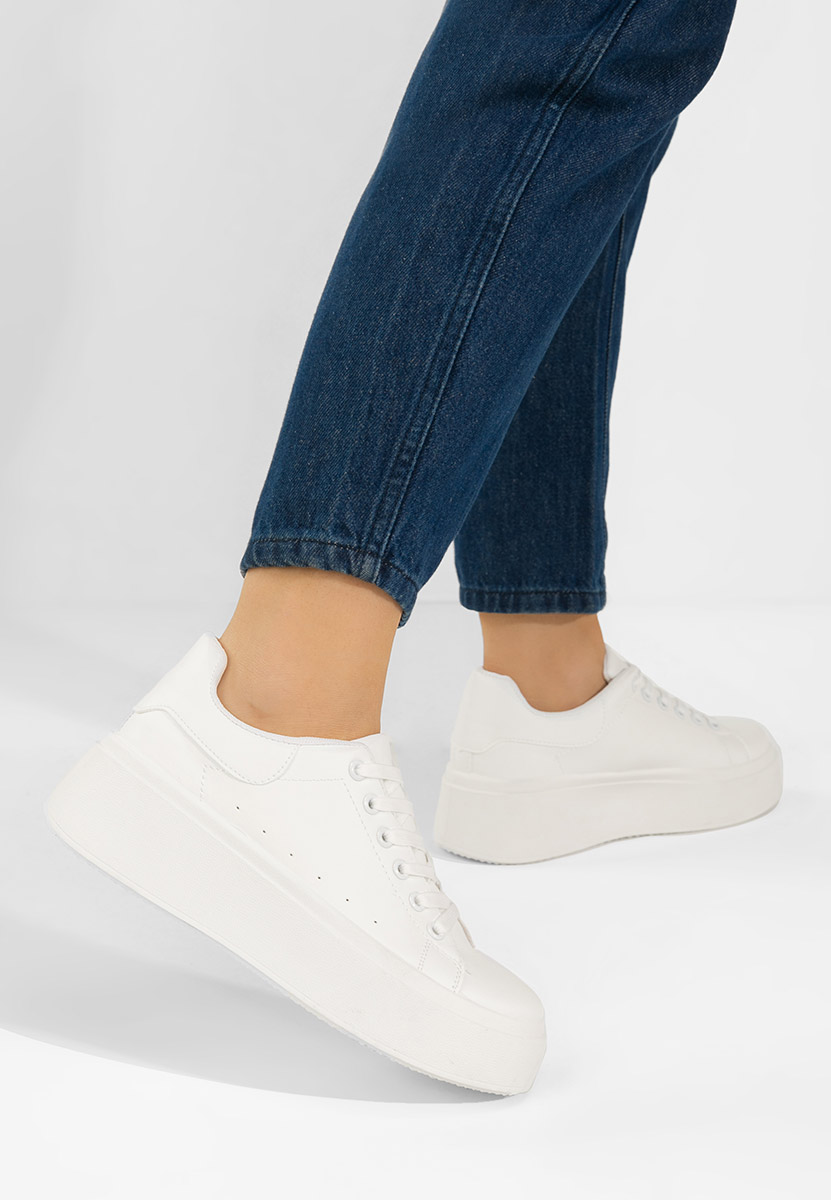 Białe sneakersy damskie Emeralia