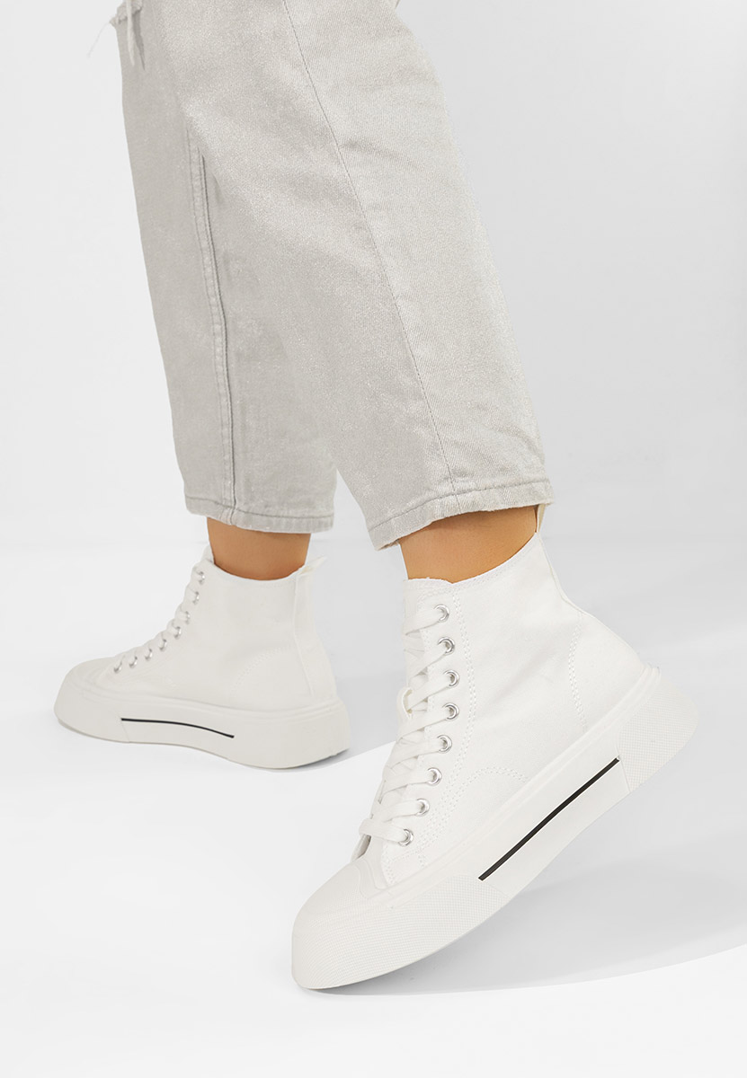 Białe trampki wysokie damskie Minoda