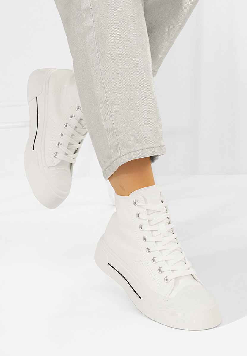 Białe trampki wysokie damskie Minoda