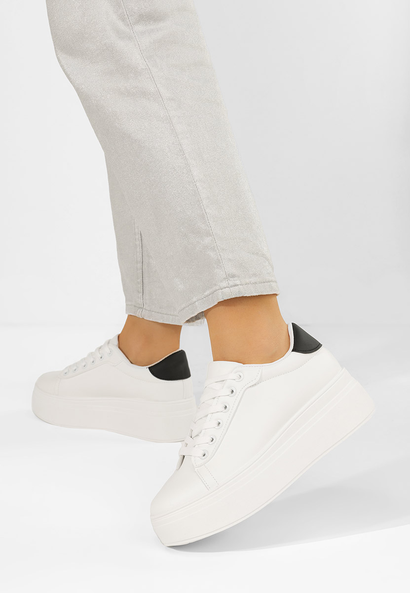 Białe sneakersy na platformie Albea V2
