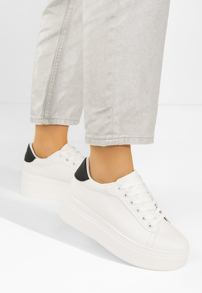 Białe sneakersy na platformie Albea V2
