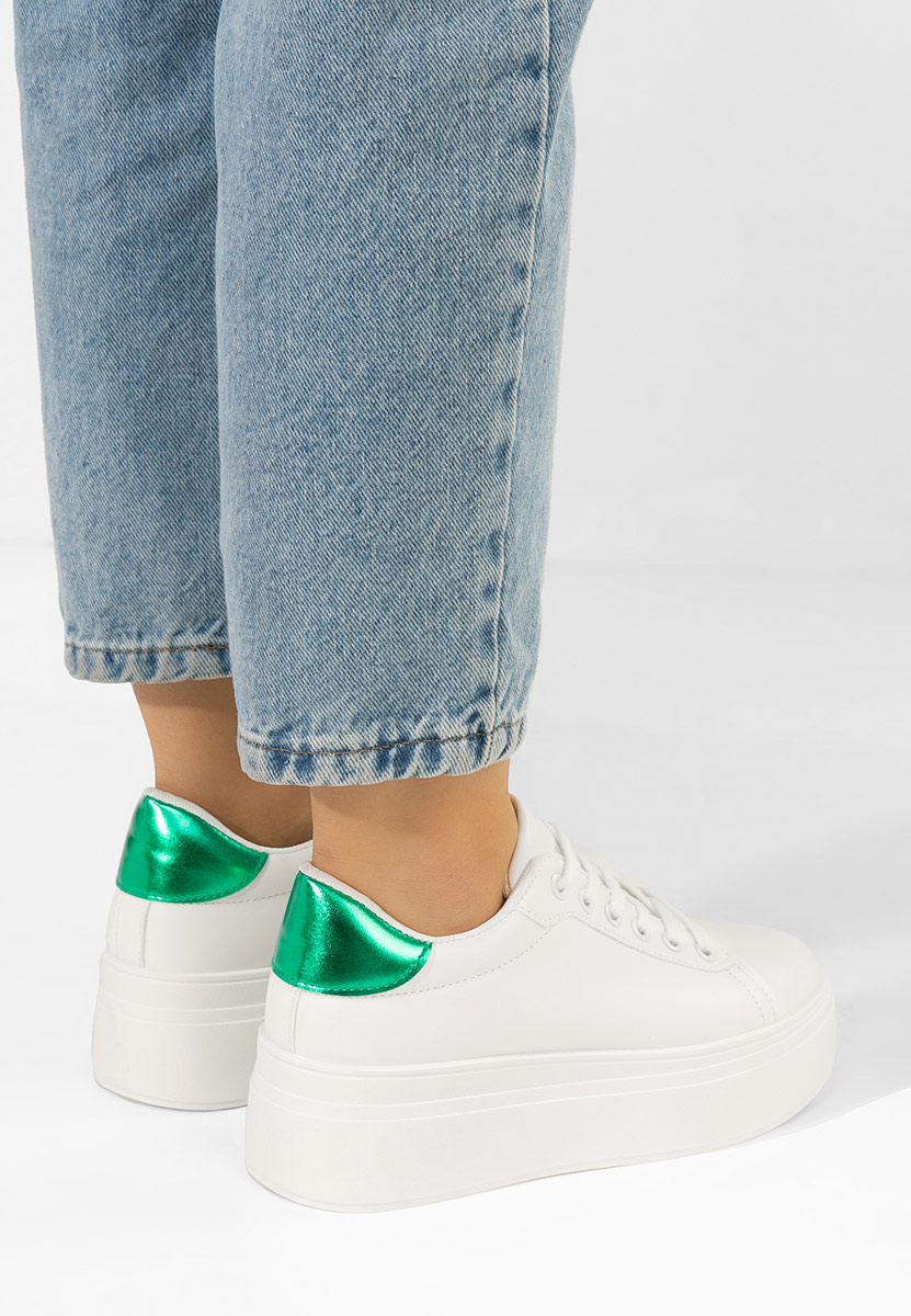 Białe sneakersy na platformie Albea V3