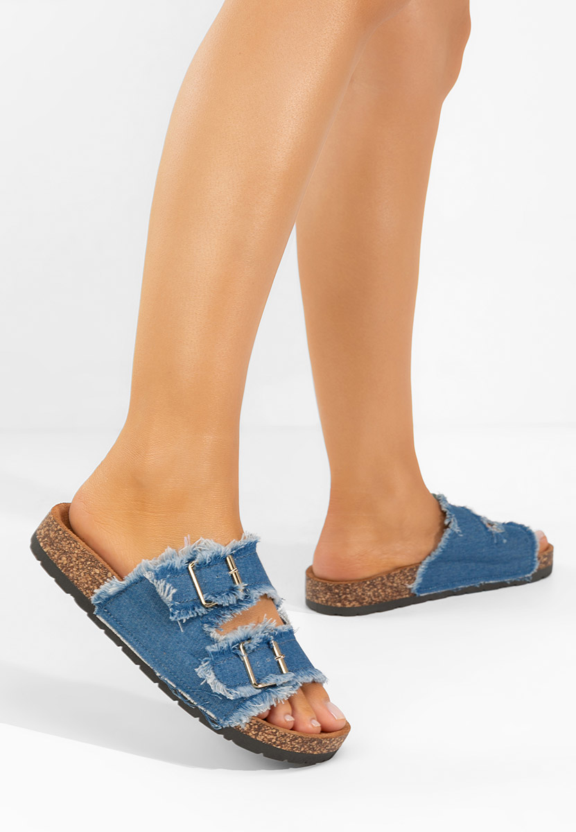 Granatowe klapki damskie Omiela