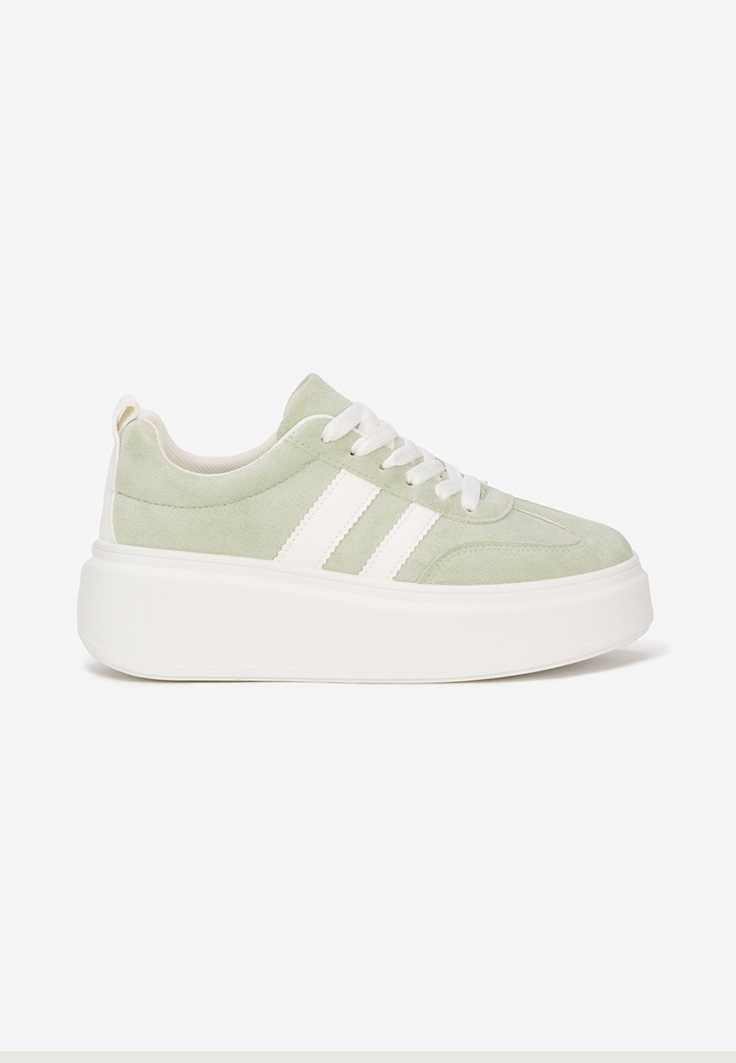 Zielone sneakersy na platformie Semana