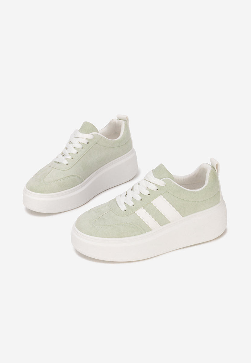 Zielone sneakersy na platformie Semana