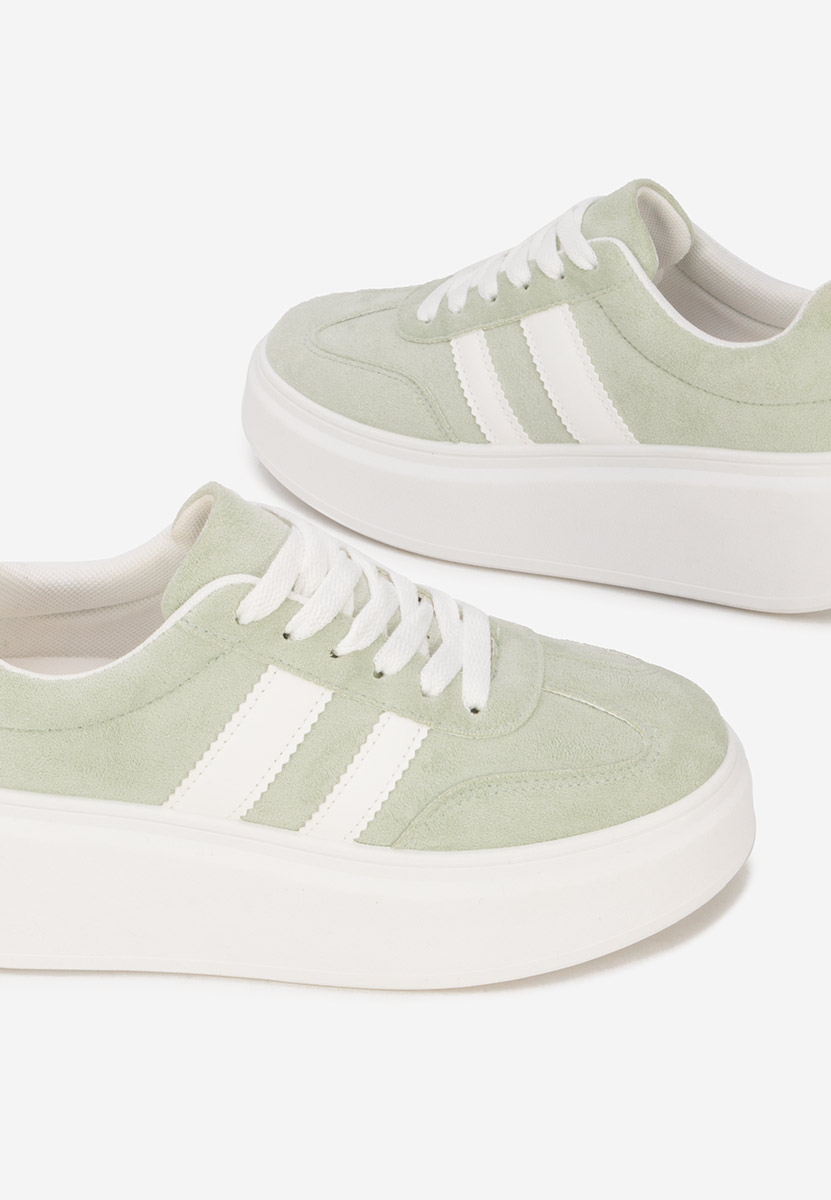 Zielone sneakersy na platformie Semana