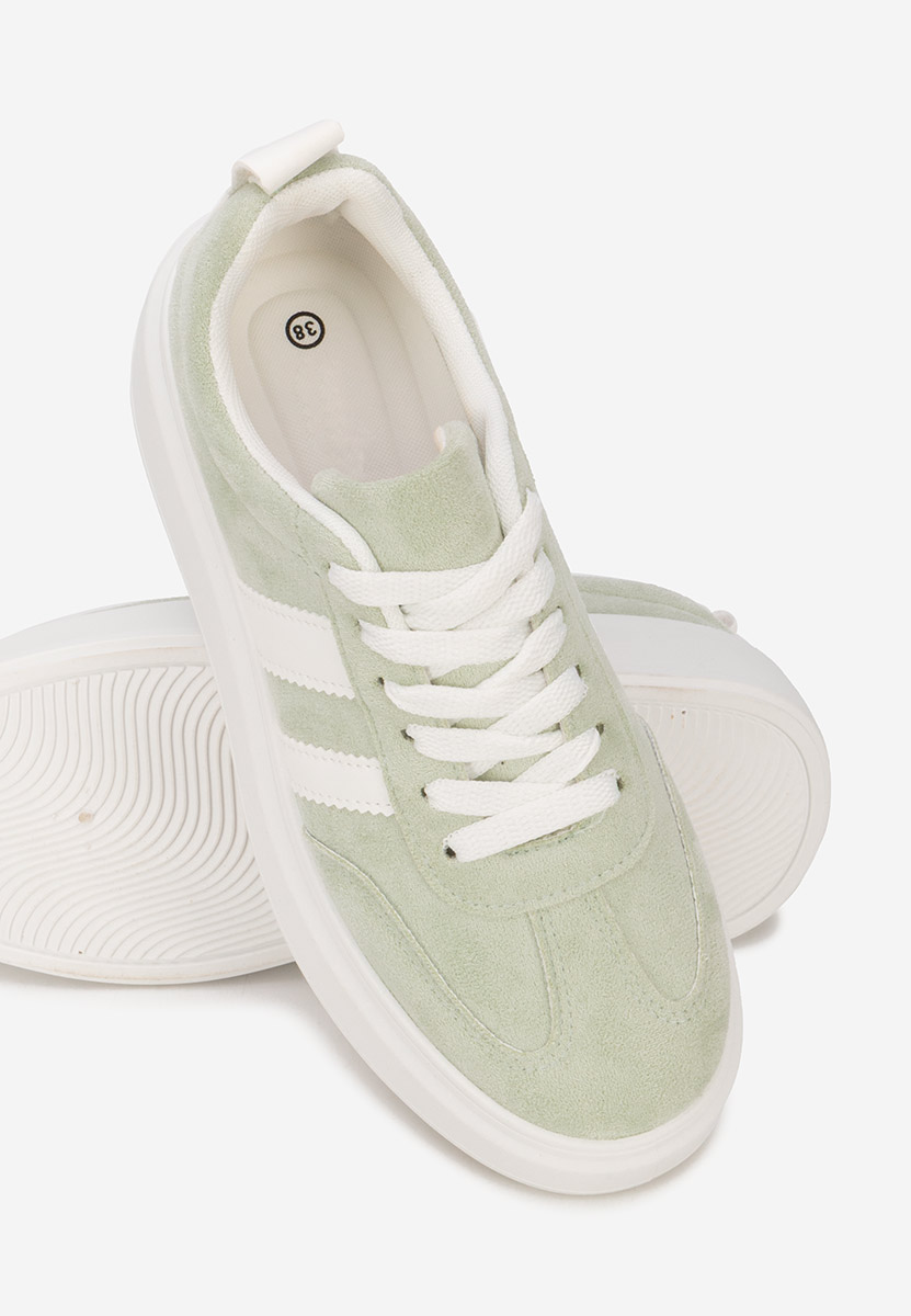 Zielone sneakersy na platformie Semana