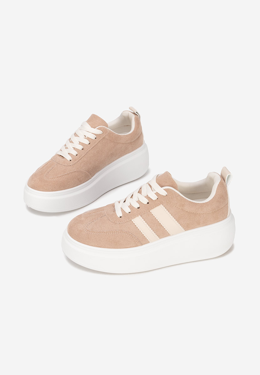 Khaki sneakersy na platformie Semana