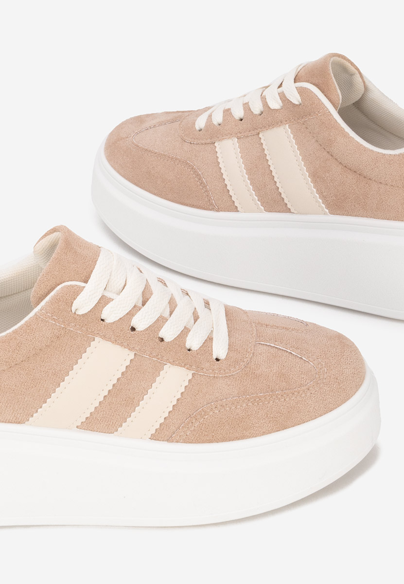 Khaki sneakersy na platformie Semana