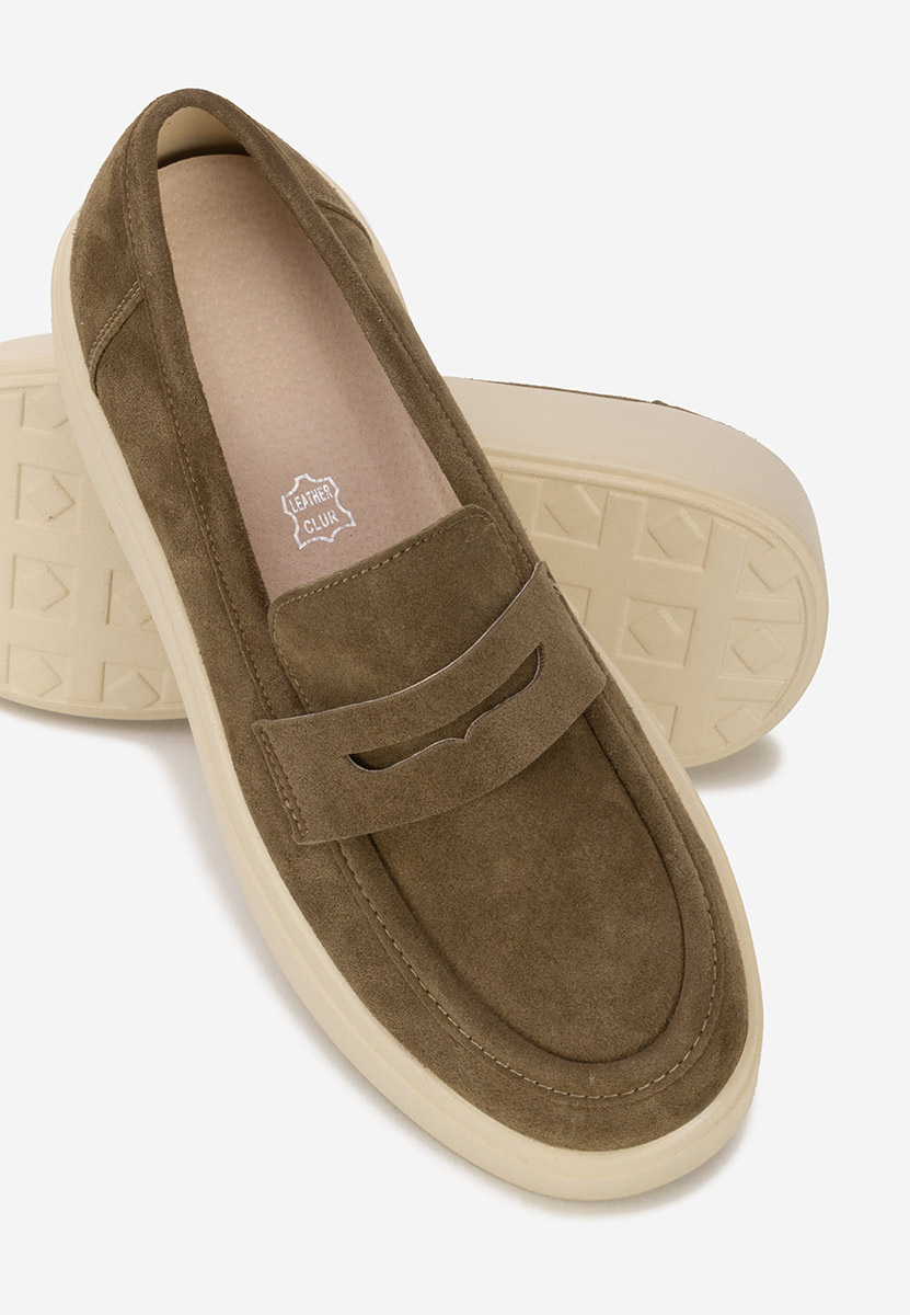 Zielone mokasyny na platformie Herminia