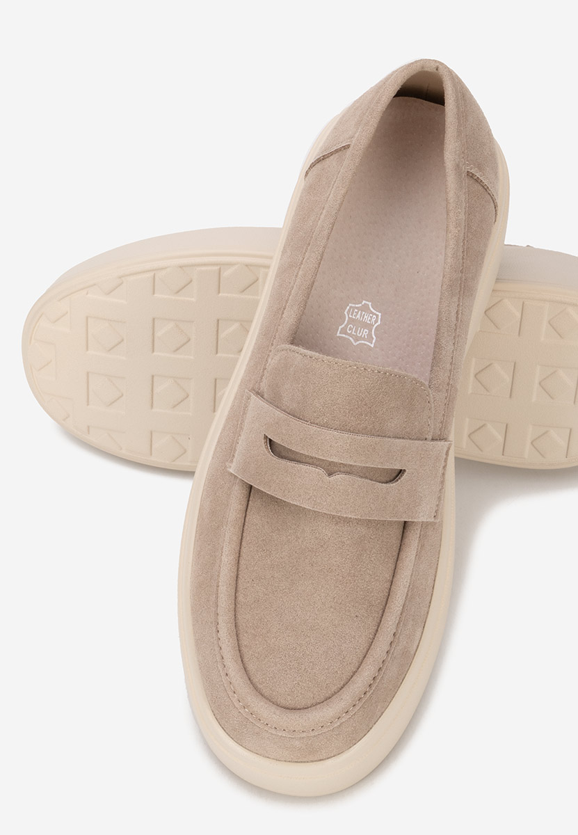 Khaki mokasyny na platformie Herminia