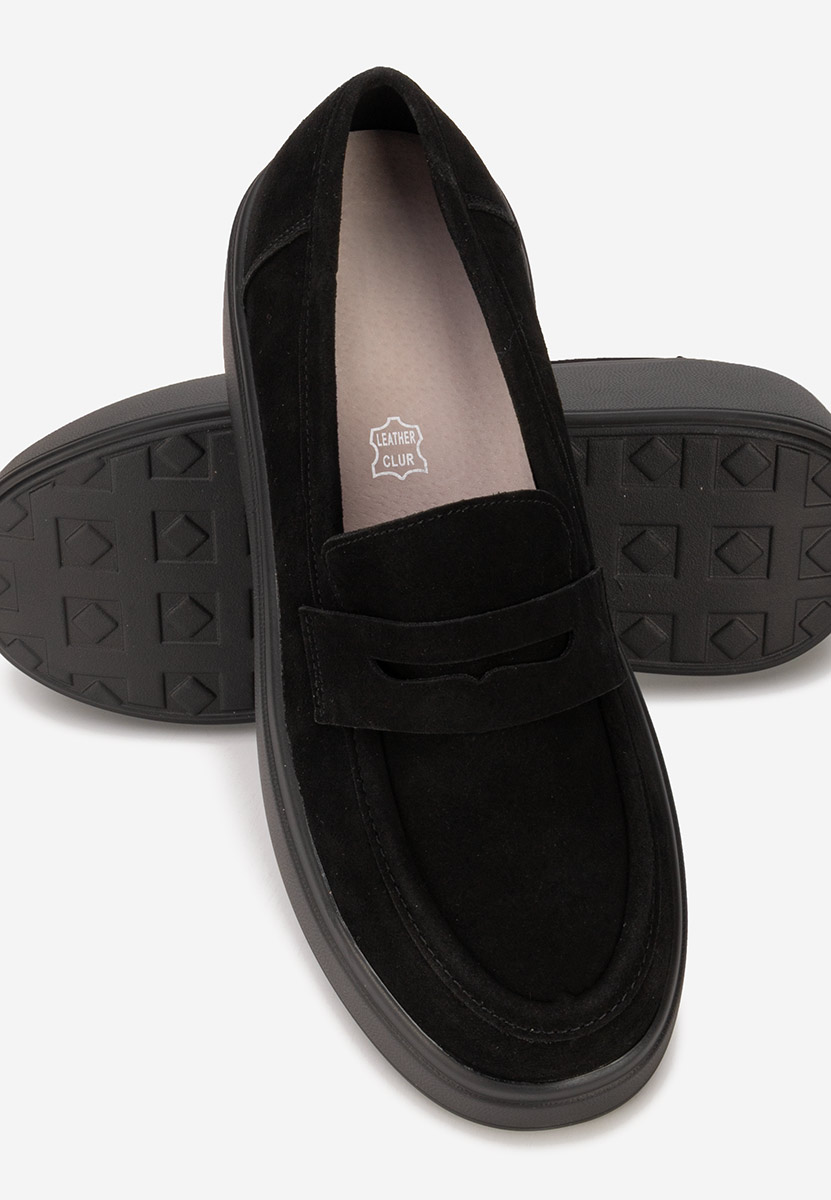 Czarne mokasyny na platformie Herminia