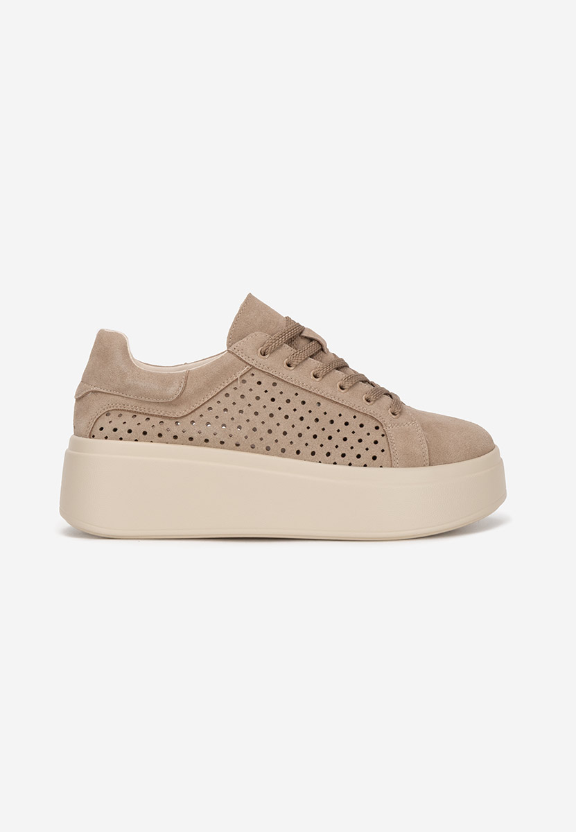 Khaki sneakersy na platformie Siminia