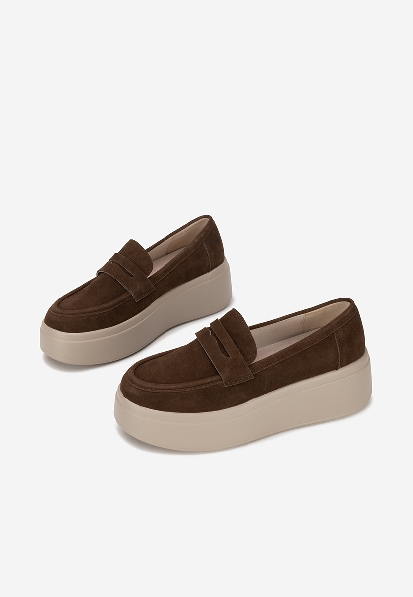 Brązowe mokasyny na platformie Herminia