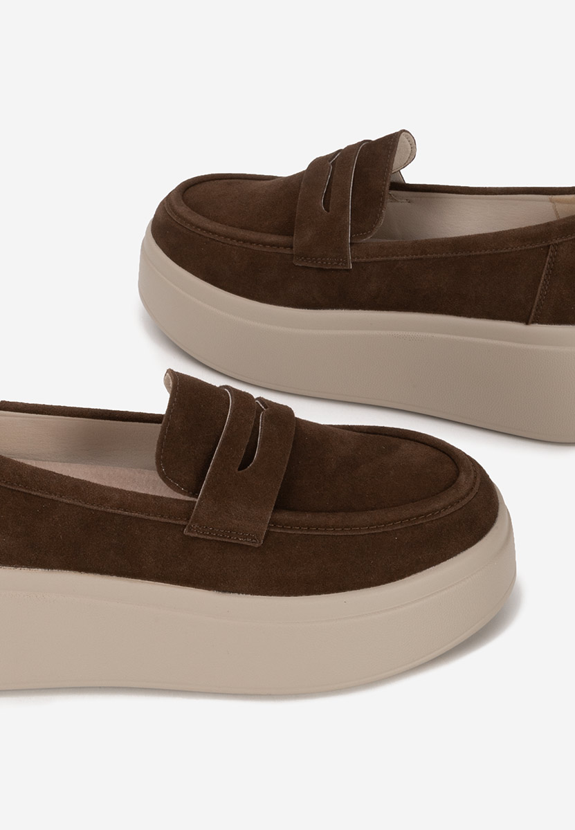 Brązowe mokasyny na platformie Herminia