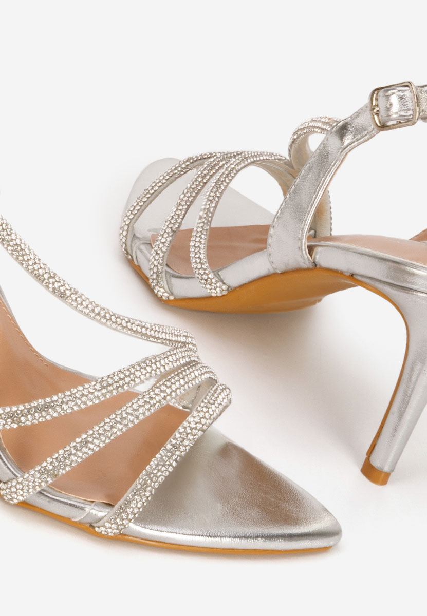 Srebrne eleganckie sandały Sorinia