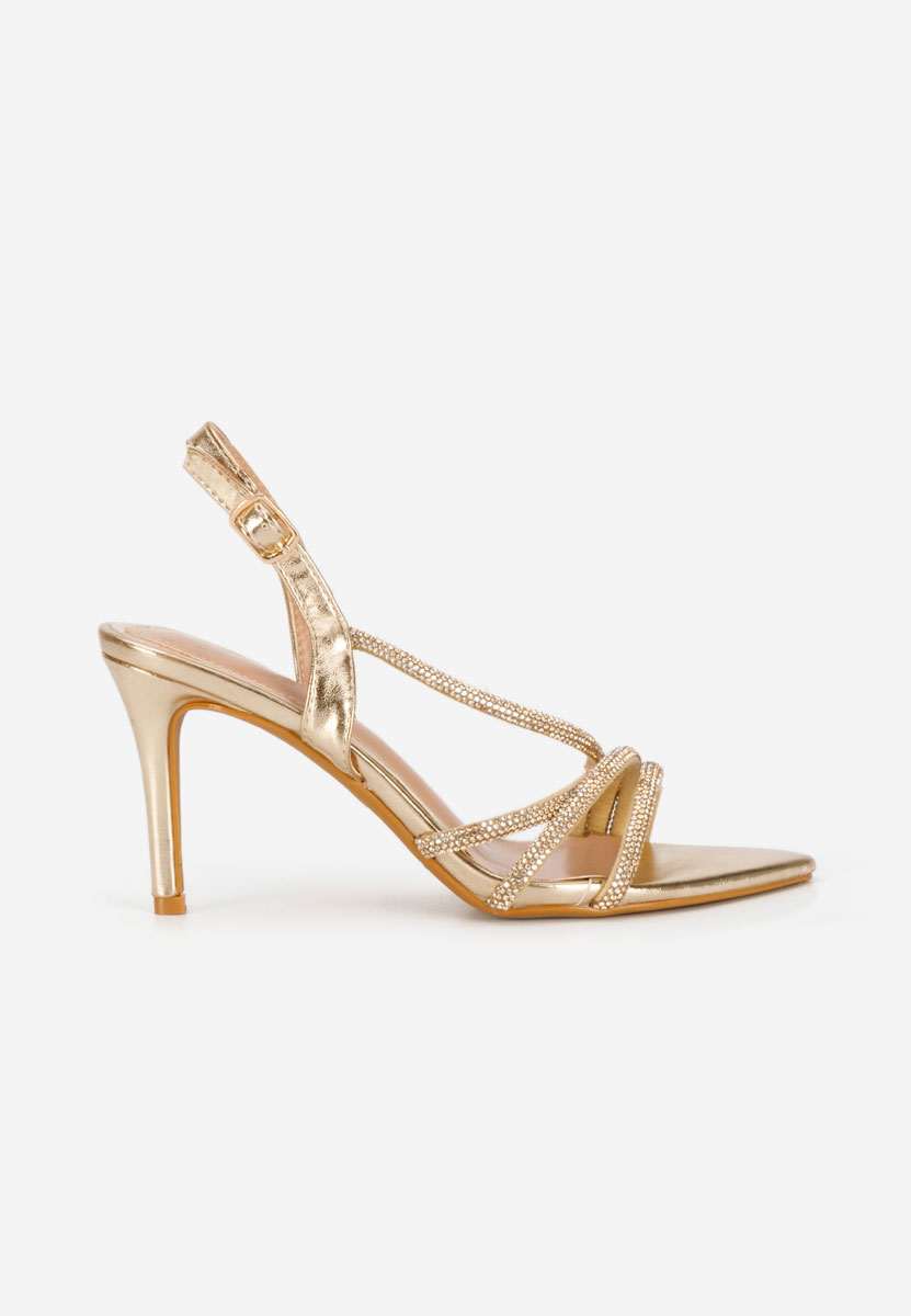 Złote eleganckie sandały Sorinia